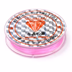 Elastisk tråd, 0,8mm, 10 meter, Hot pink