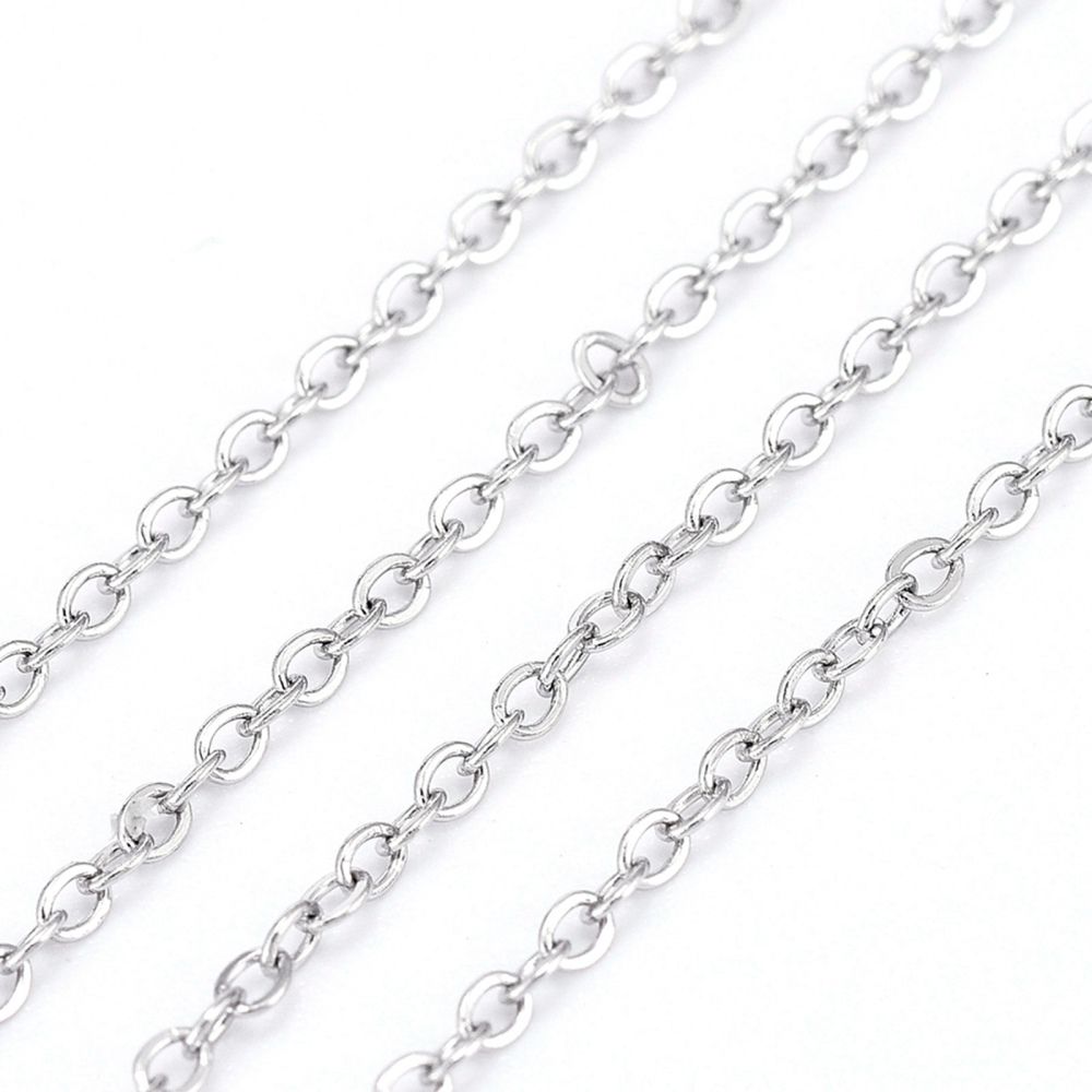 Kedja, Rostfritt stål, 1.6x1.3x0.3mm
