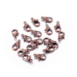 Klolås, 14x8mm, 25st, Röd koppar