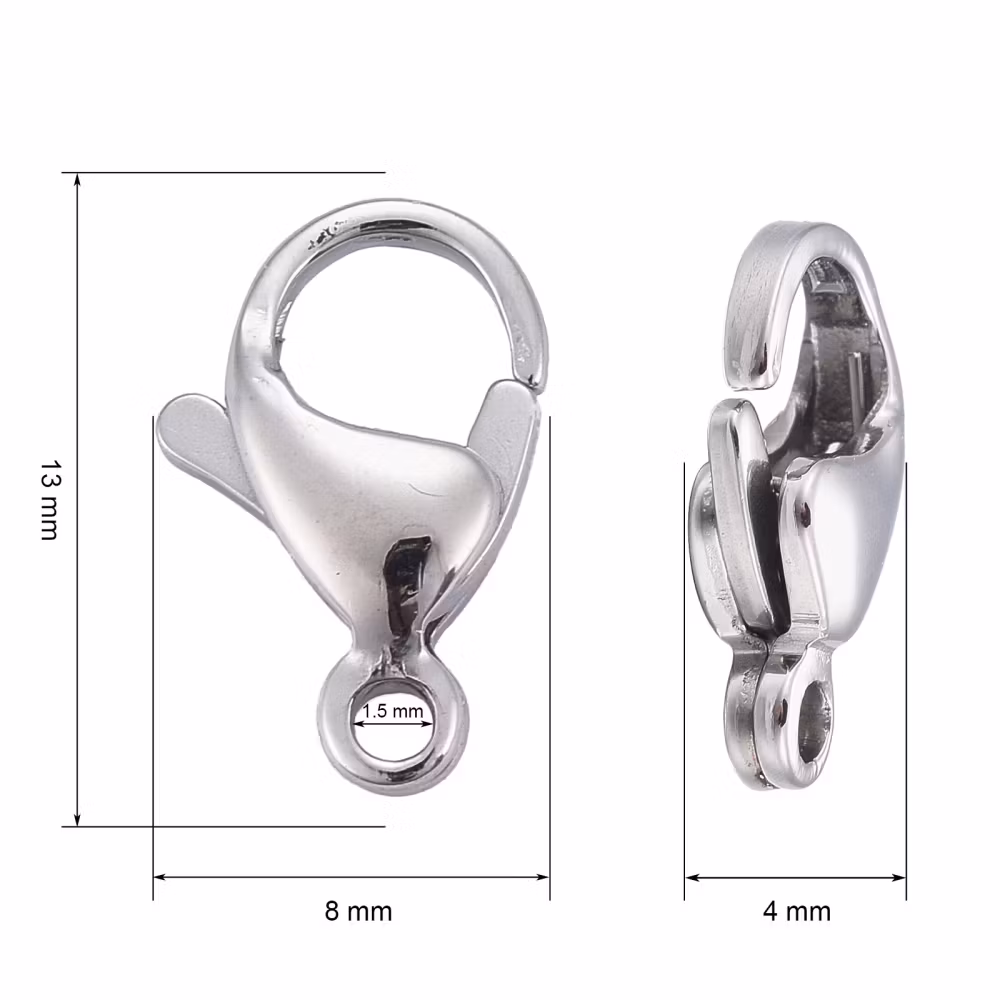 Klolås, Rostfritt stål, 13x8mm, 10st
