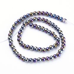 Glaspärlor, Svart, 4mm