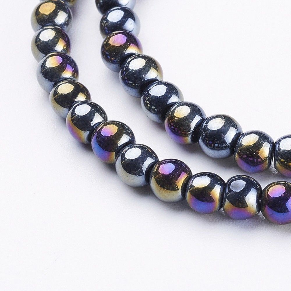 Glaspärlor, Svart, 4mm
