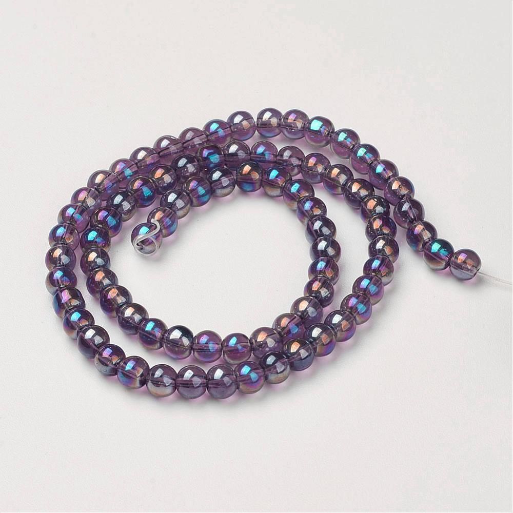 Glaspärlor, DarkSlate Blue, 4mm