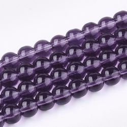 Glaspärlor, Purple, 4mm