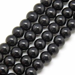 Glaspärlor, Black, 4mm