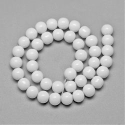 Glaspärlor, White, 4mm