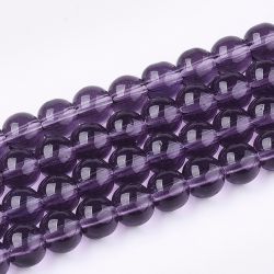 Glaspärlor, Purple, 6mm