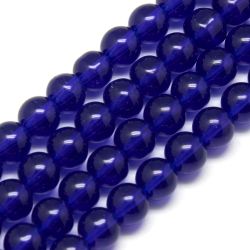 Glaspärlor, Blue, 6mm