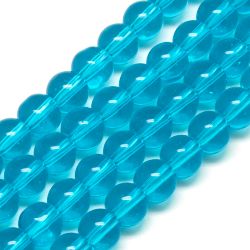 Glaspärlor, Dodger Blue, 4mm