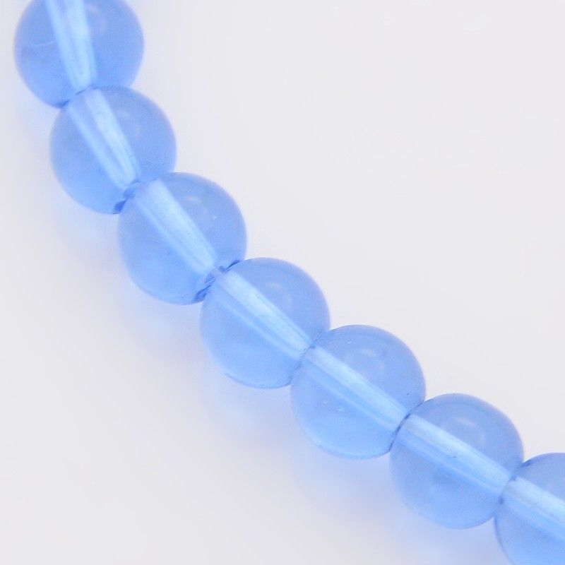 Glaspärlor, Light Blue, 6mm