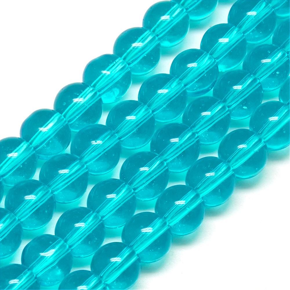 Glaspärlor, Dodger Blue, 6mm