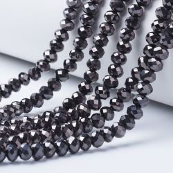 Glaspärlor, Rondeller, Black, 6mm