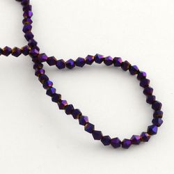 Glaspärlor, Bicone, Purple, 4mm
