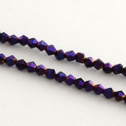Glaspärlor, Bicone, Purple, 4mm