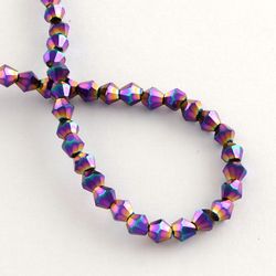 Glaspärlor, Bicone, Flerfärgad, 4mm