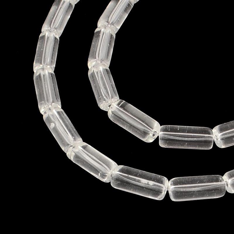 Glaspärlor, Tube, Clear, 15x6mm