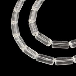 Glaspärlor, Tube, Clear, 15x6mm