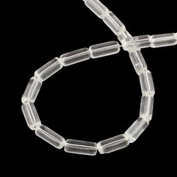Glaspärlor, Tube, Clear, 10x4mm