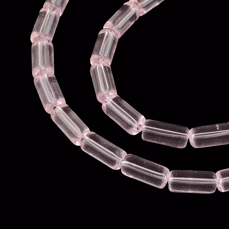 Glaspärlor, Tube, Pearl Pink, 10x4mm