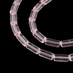 Glaspärlor, Tube, Pearl Pink, 10x4mm