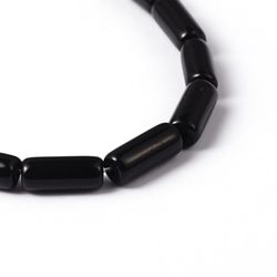Glaspärlor, Tube, Black, 10x4mm