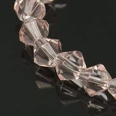 Glaspärlor, Bicone, Pink, 4mm