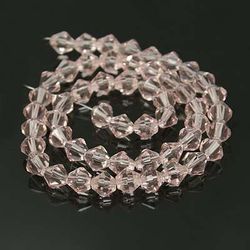 Glaspärlor, Bicone, Pink, 4mm