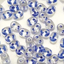 Matubo Tjeckiska Super Duo, Crystal Blue Lined "00030-44836"