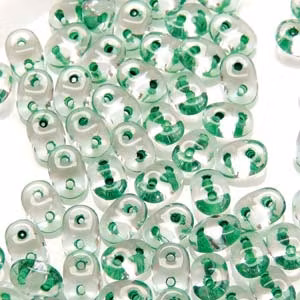 Matubo Tjeckiska Super Duo, Crystal Green Lined "00030-44856"