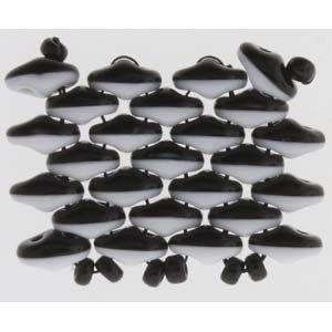 Matubo Tjeckiska Super Duo, Duets Black/White Opaque "03849"