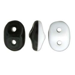 Matubo Tjeckiska Super Duo, Duets Black/White Opaque "03849"