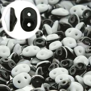 Matubo Tjeckiska Super Duo, Duets Black/White Opaque "03849"