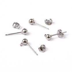 Örhänges stift, 16x0.8mm, 10par, Platina
