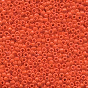 MIYUKI, Japanese Seed Beads, Round, 8/0, Matte Opaque Vermillion Red