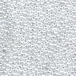 MIYUKI, Japanese Seed Beads, Round, 8/0, White Ceylon