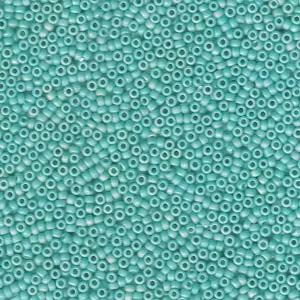 MIYUKI, Japanese Seed Beads, Round, 15/0, Matte Opaque Turquoise AB