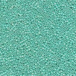 MIYUKI, Japanese Seed Beads, Round, 15/0, Matte Opaque Turquoise AB