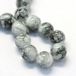Glaspärlor, snö, 4,5~5mm
