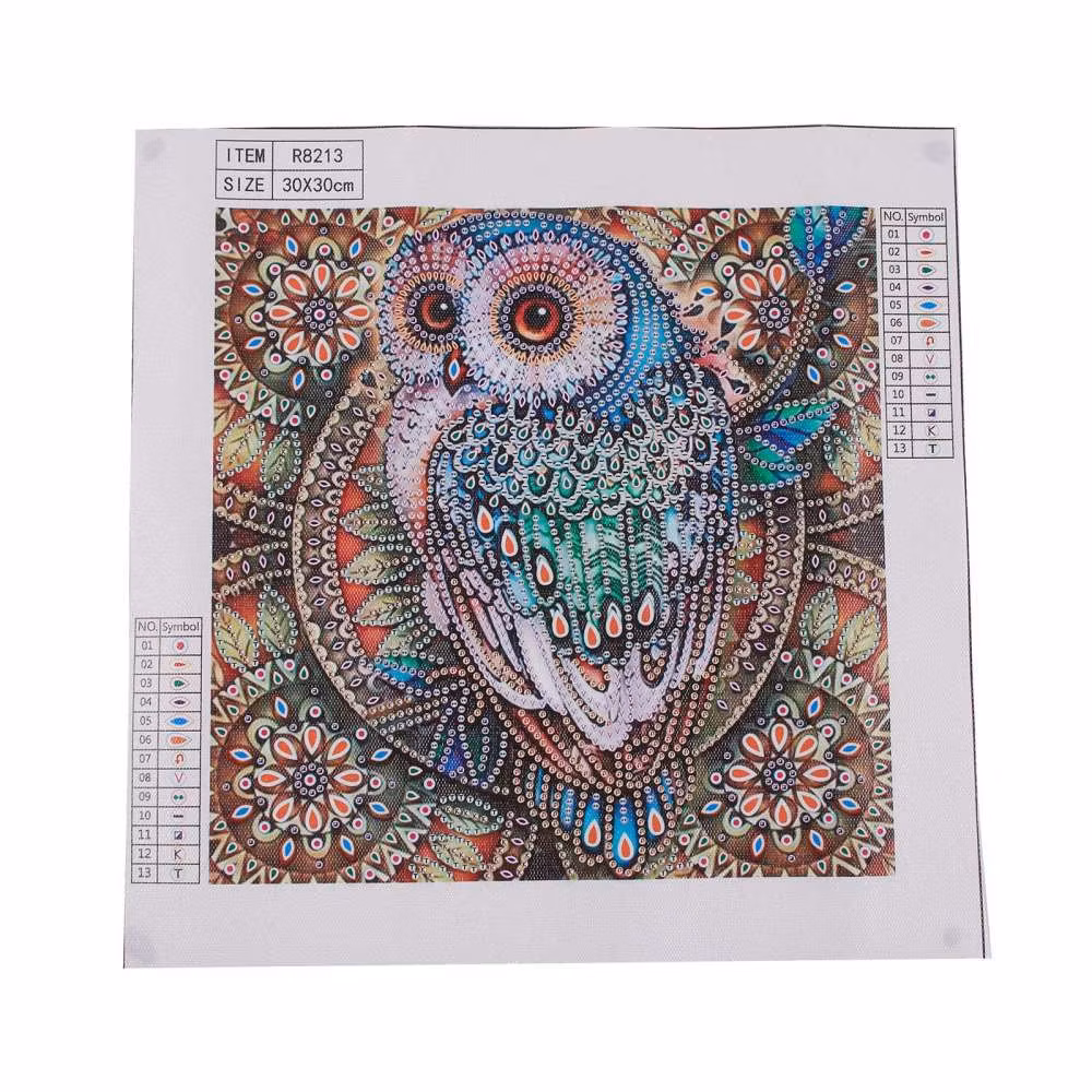 Diamond Painting Canvas, Uggla, 30x30cm