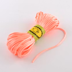 Polyestertråd, 2mm, 20 meter, Ljus laxrosa