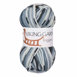 Garn Raggen, 150g, Flerfärgad grå/vit, 711