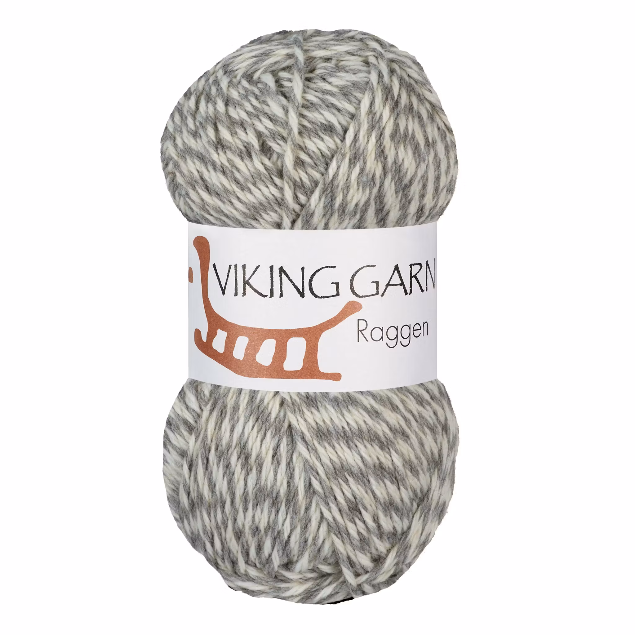 Garn Raggen, 150g, Flerfärgad vit/grå 720