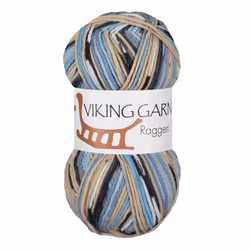 Garn Raggen, 150g, Flerfärgad Beige/ljusblå 722