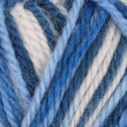 Garn Sportsragg, 50g, Flerfärgad vit/blå 525