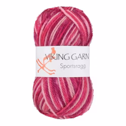 Garn Sportsragg, 50g, Flerfärgad rosa 564