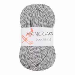 Garn Sportsragg, 50g, Flerfärgad grå/ljusblå 585