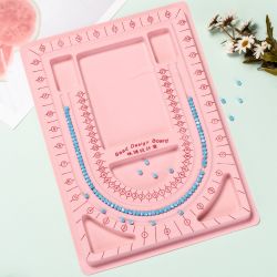 Pärlbricka, Rosa, 33x24cm