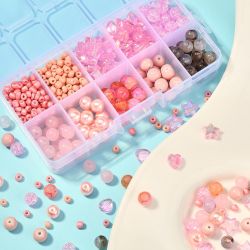 Plast/Glaspärlor, Mixade färger/utseenden, DIY