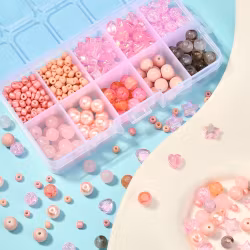 Plast/Glaspärlor, Mixade färger/utseenden, DIY