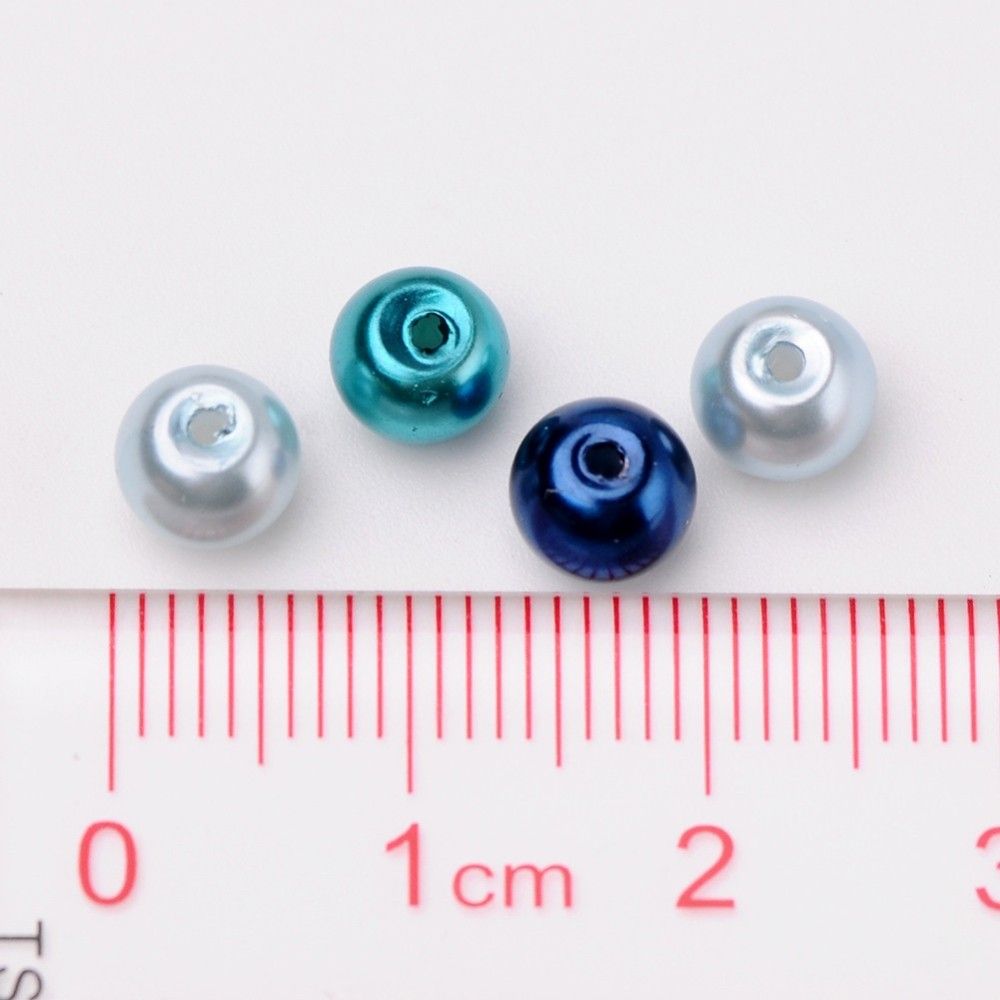 Glaspärlor, Carribean Blue, 6mm